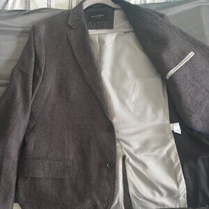 Banana Republic Tailored Fit Gray Herringbone Blazer